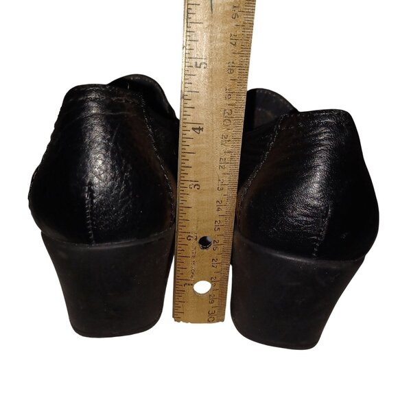 Aerosols Women Slip On Low Wedge Shoe Black Leather 7.5 NWOT Comfy Office Loafer - Picture 4 of 11